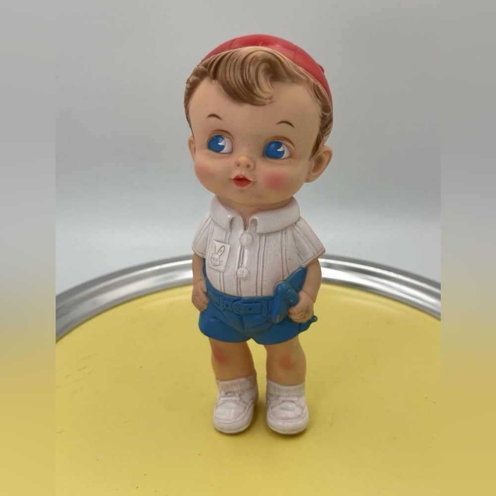 1956 Edward Mobley Co. Arrow Rubber Blue-Eyed Boy 8" Vintage Doll Toy
